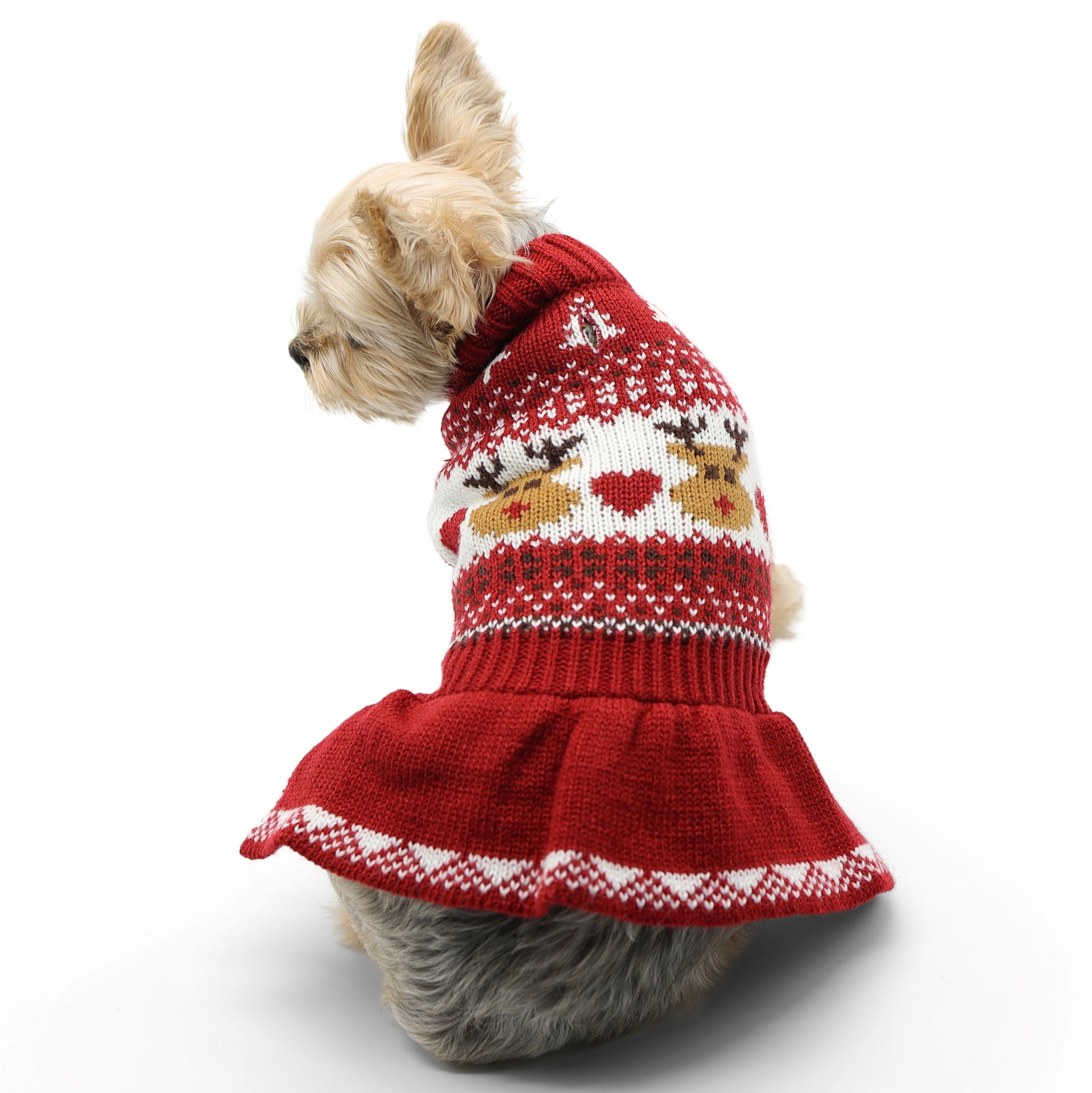 Reindeer Fair Isle Dog Sweater Dress 2X Reindeer Fair Isle Dog Sweater Dress 2X